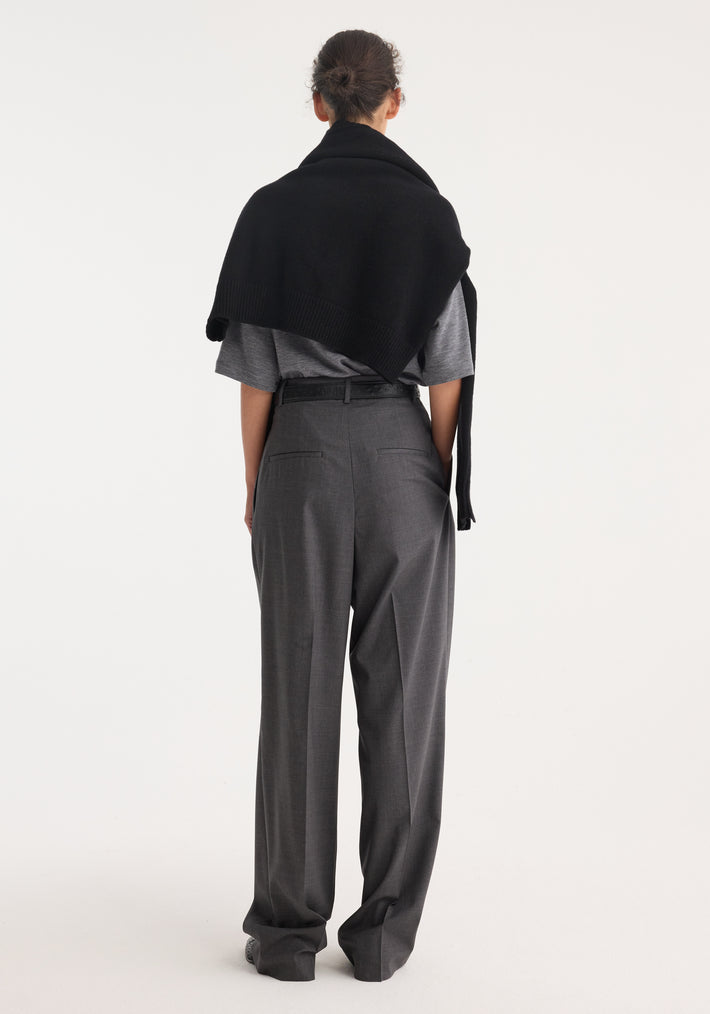 High-waist tailored trousers | dark grey melange