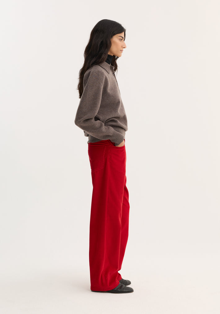 Relaxed corduroy trousers | rosso