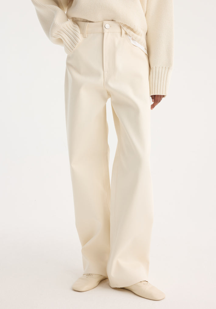 Compact cotton trousers | off white