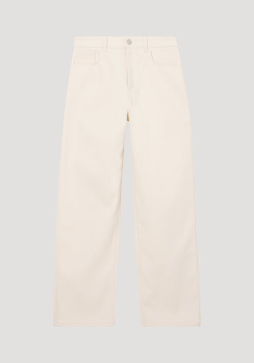 Compact cotton trousers | off white