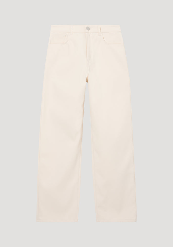Compact cotton trousers | off white