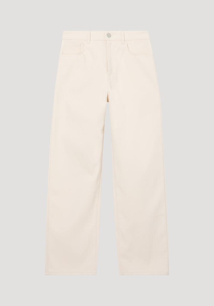 Compact cotton trousers | off white