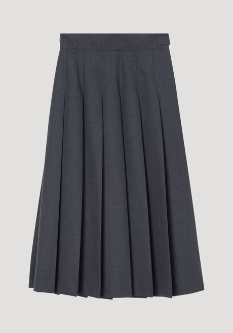 Pleated wrap skirt | dark grey melange