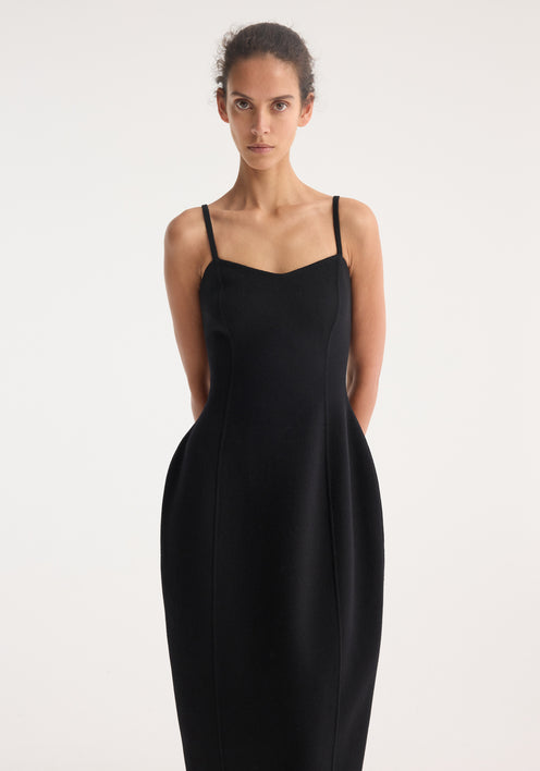 Sculptural double-faced dress | black
