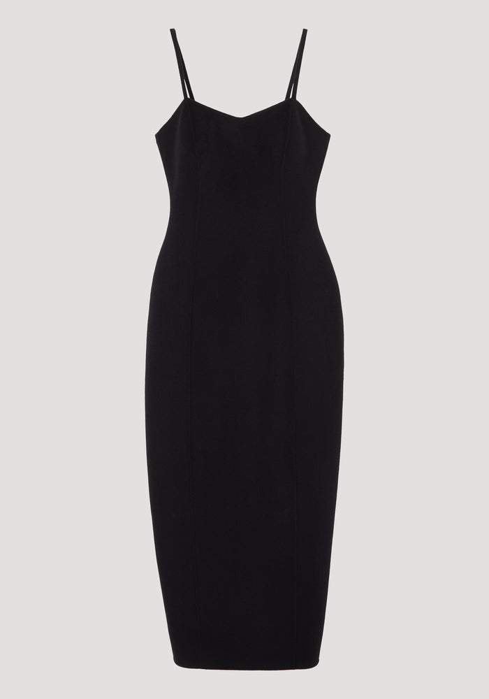 Sculptural double-faced dress | black