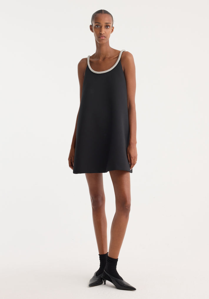 A-line appliqué dress | black