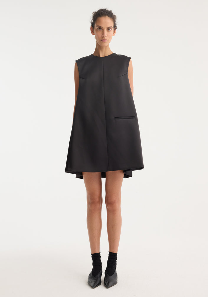 Sculptural cape dress | black