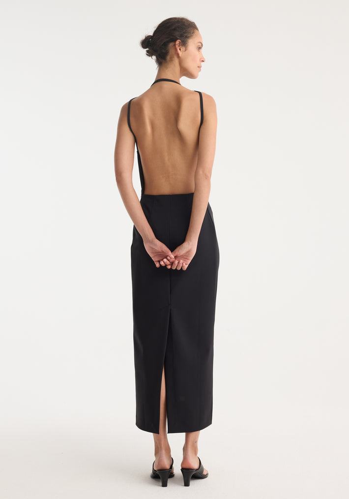 Open back dress | black
