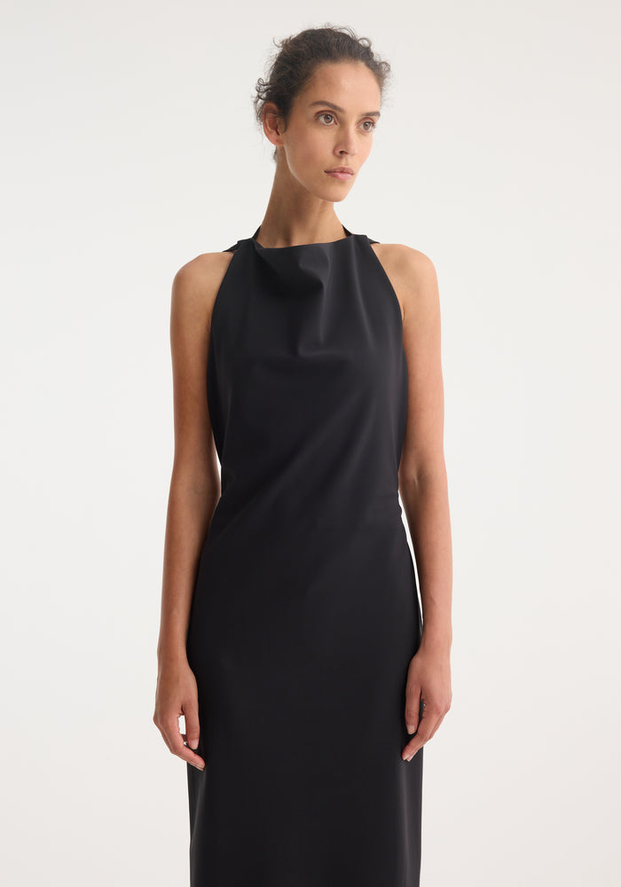 Open back dress | black