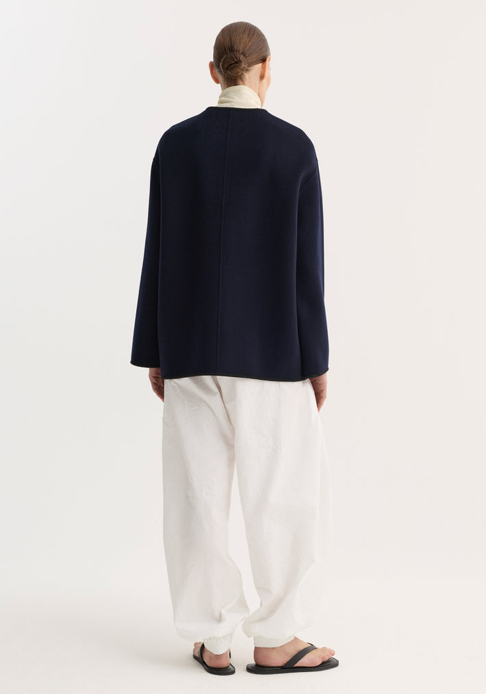 Double-faced wool pankou jacket | navy