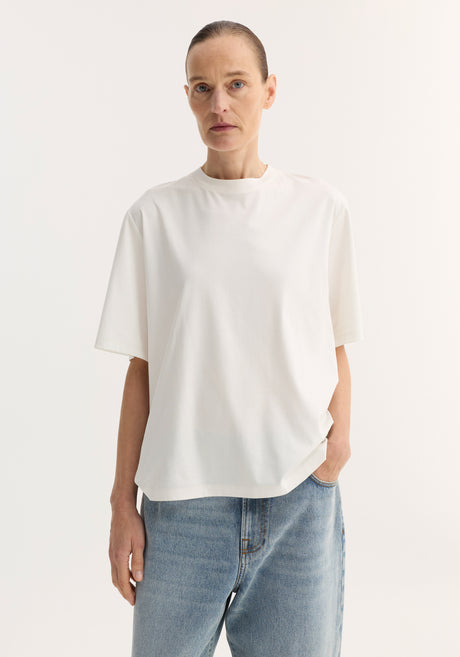 Oversized cotton silk t-shirt | off white