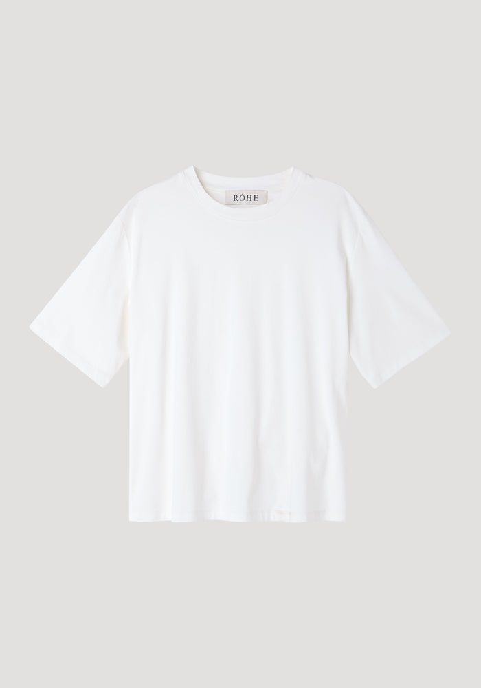 Oversized cotton silk t-shirt | off white