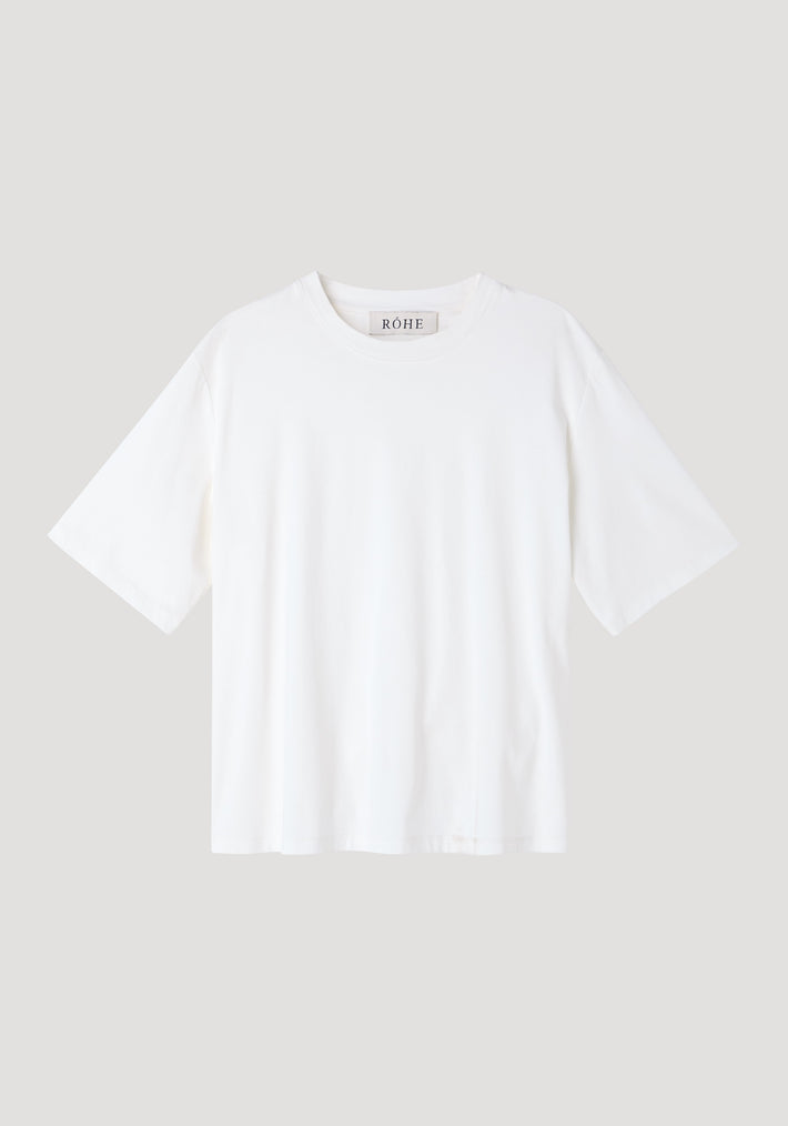 Oversized cotton silk t-shirt | off white