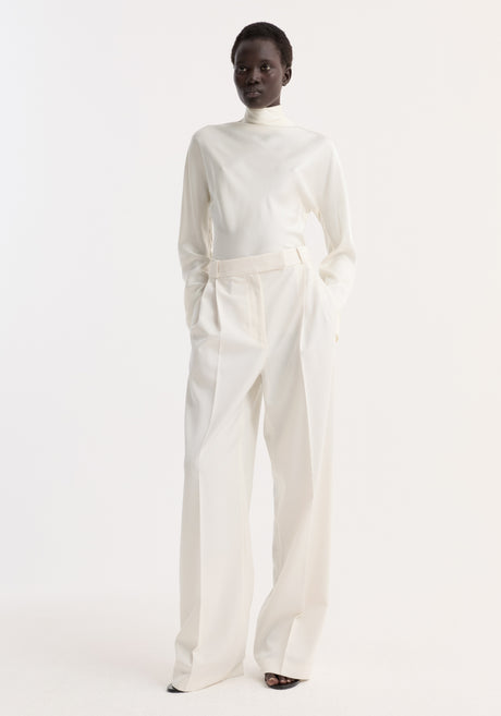 Satin waisted top | cream