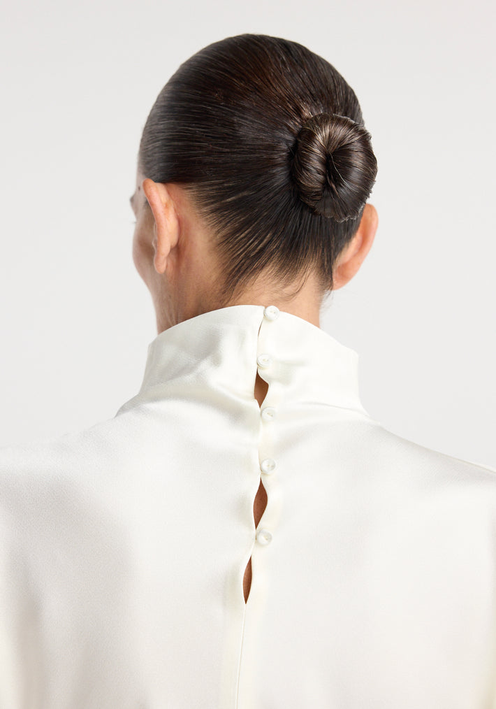 Satin waisted top | cream