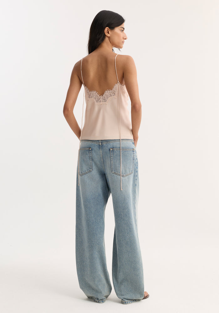 Lace silk camisole | rose