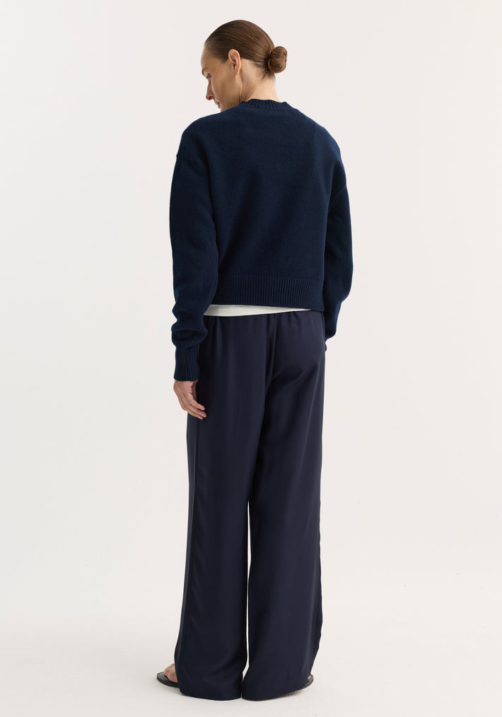 Short boiled cardigan | navy