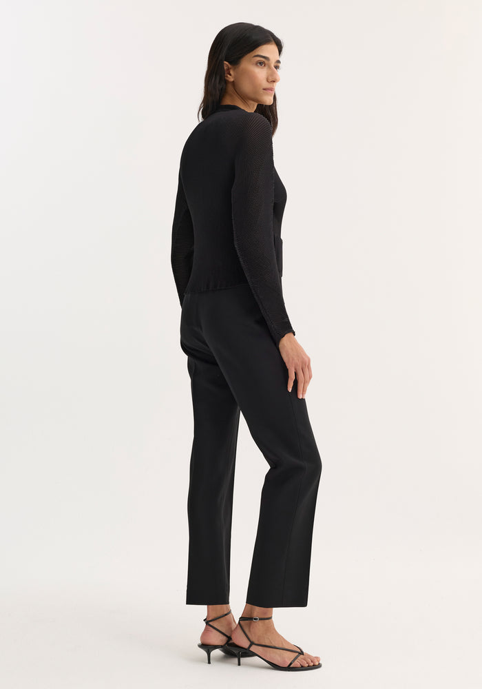 Plissé cardigan | black