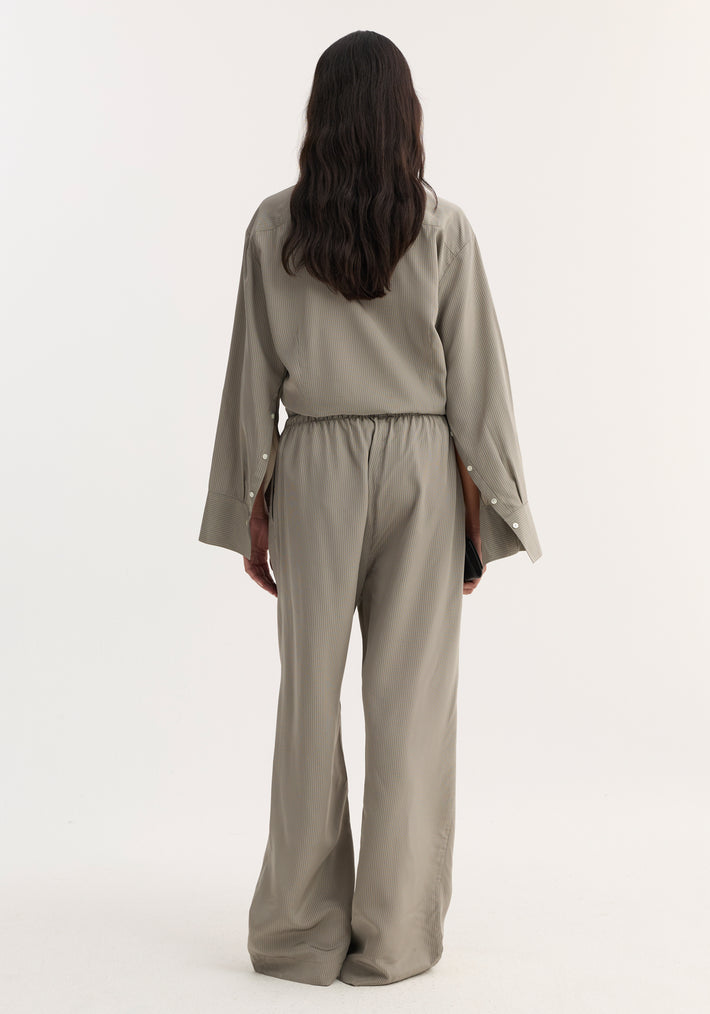 Wide leg pyjama trousers | light grey stripe