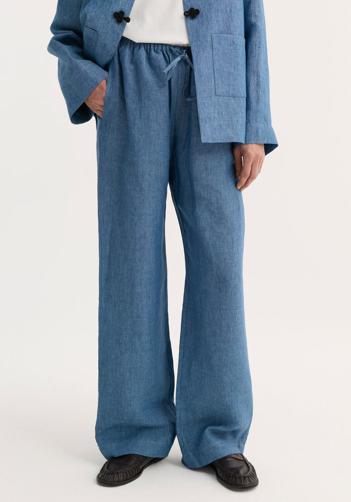 Relaxed fit trousers | ocean blue