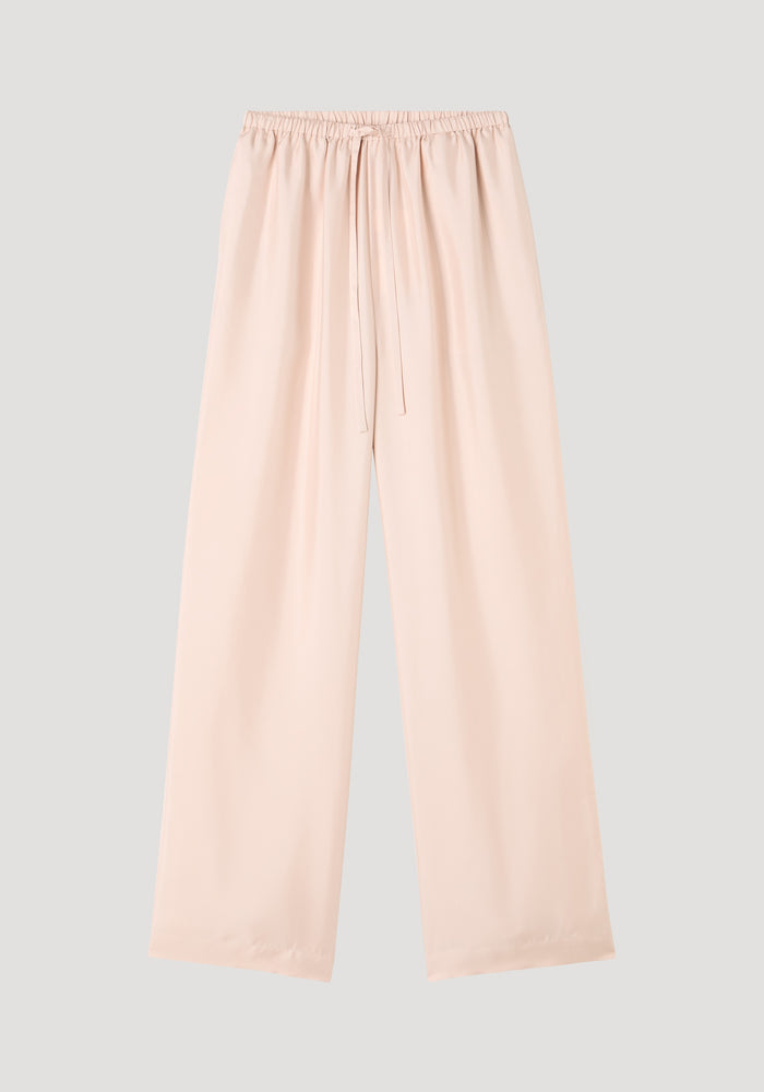 Relaxed silk trousers | rose