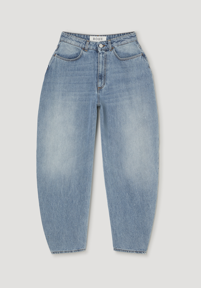 Sculptural denim trousers | classic blue