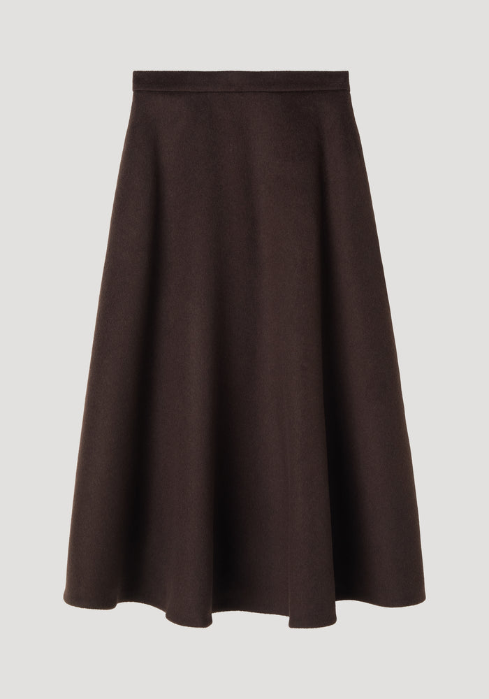 A-line skirt | dark brown