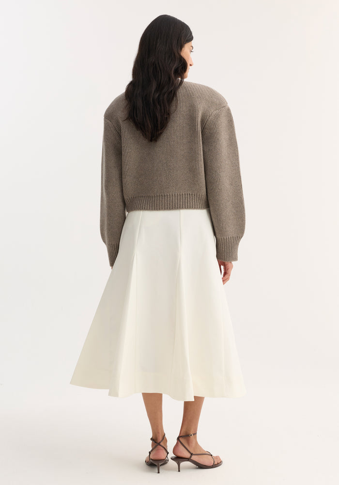 Sculptural cotton skirt | paper white