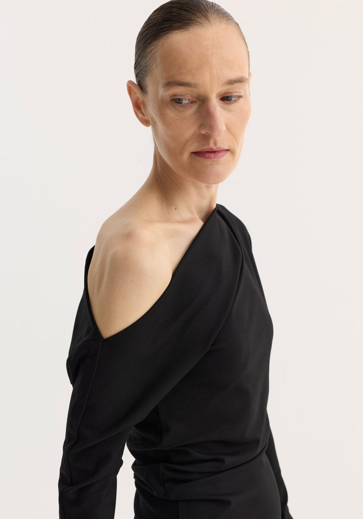 Twisted jersey dress | black