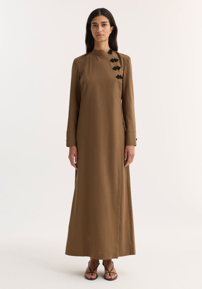 Mandarin Dress | mocha