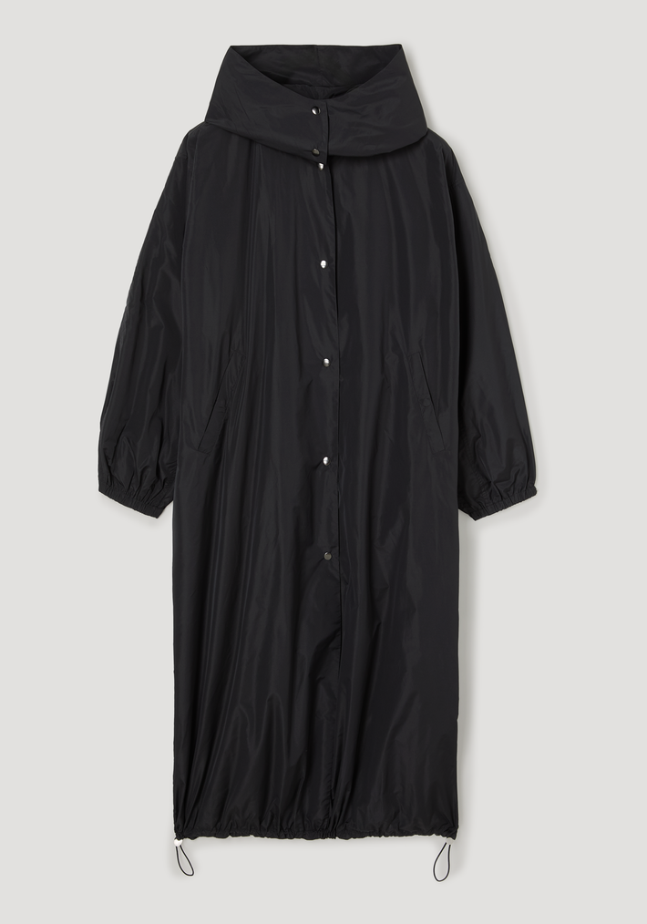 Parachute silk-blend coat | black