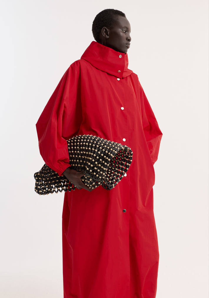 Parachute silk-blend coat | red