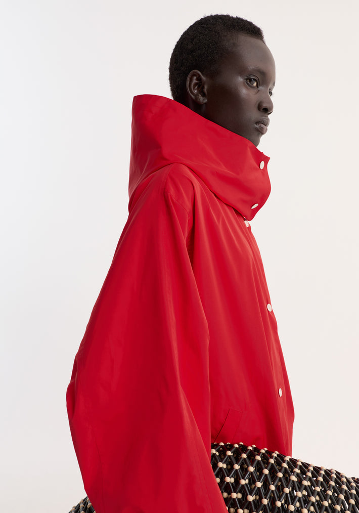 Parachute silk-blend coat | red
