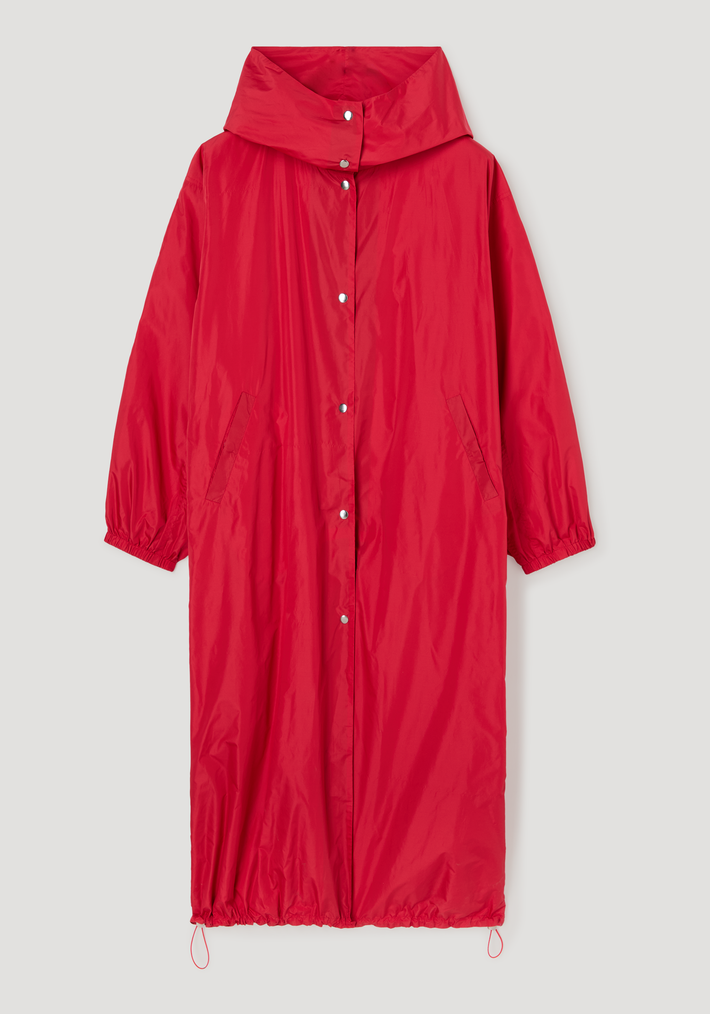 Parachute silk-blend coat | red