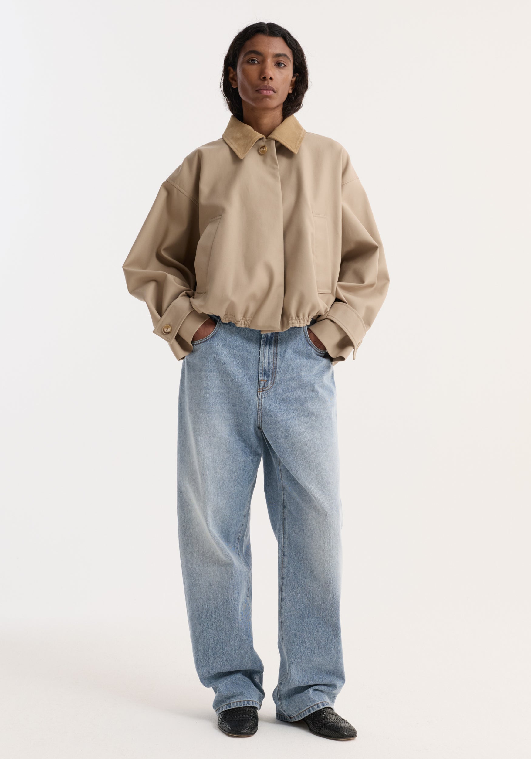 Suede collar blouson jacket– Róhe