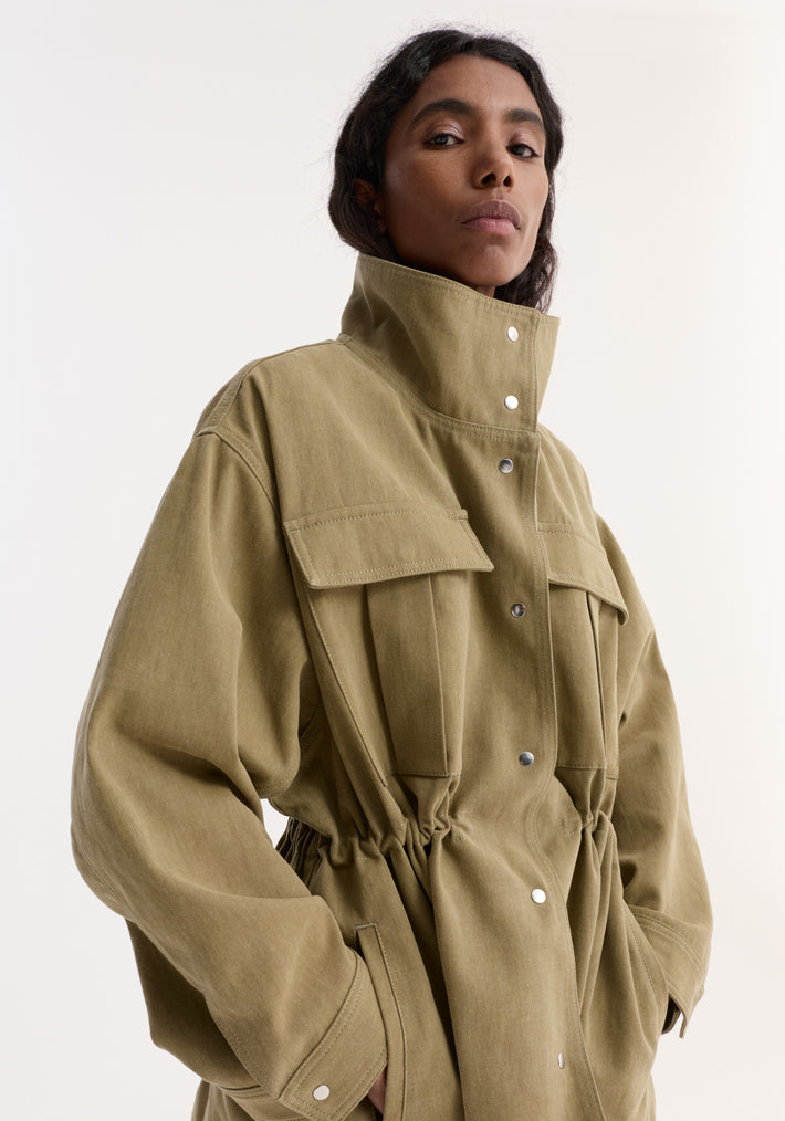 Sculptural safari jacket | sage