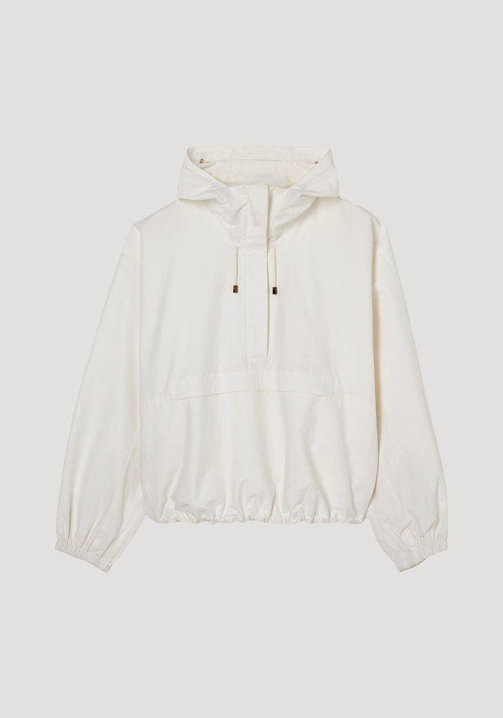 Textured cotton-blend anorak | optic white