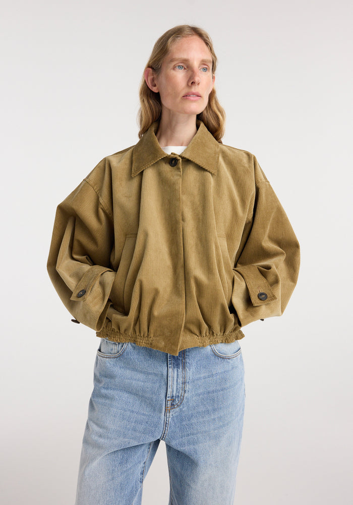 Corduroy blouson jacket | beige