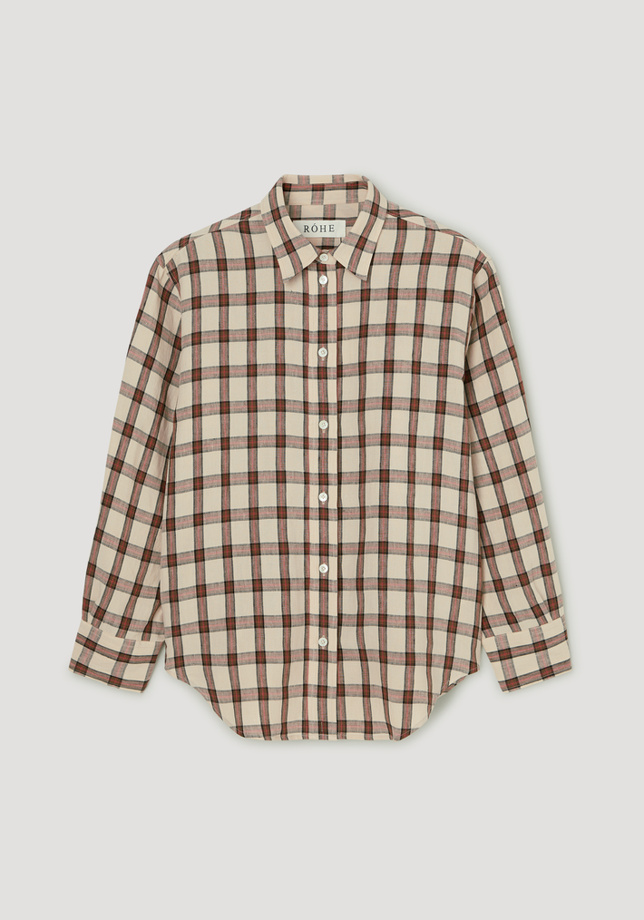 Oversized check shirt | red table check