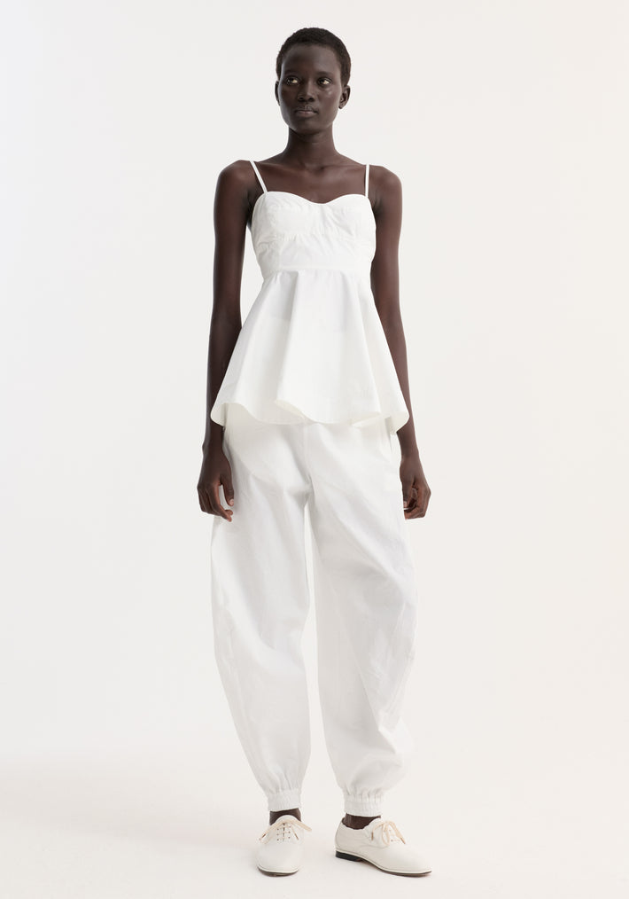 Bustier peplum top | optic white