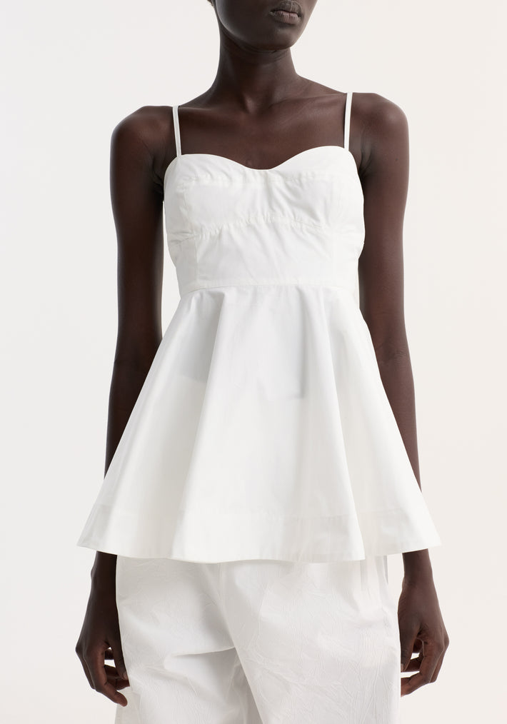 Bustier peplum top | optic white