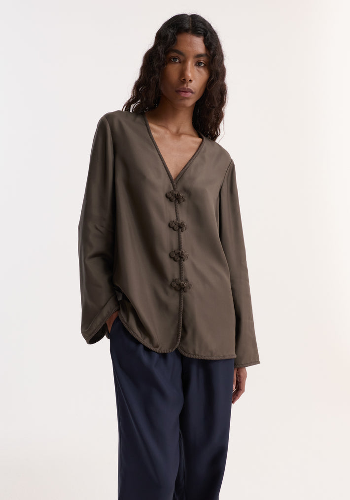 Pankou closure silk top | earth