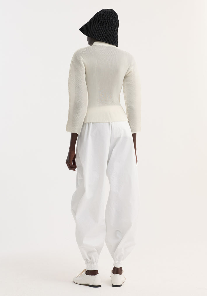 Plissé cardigan | cream