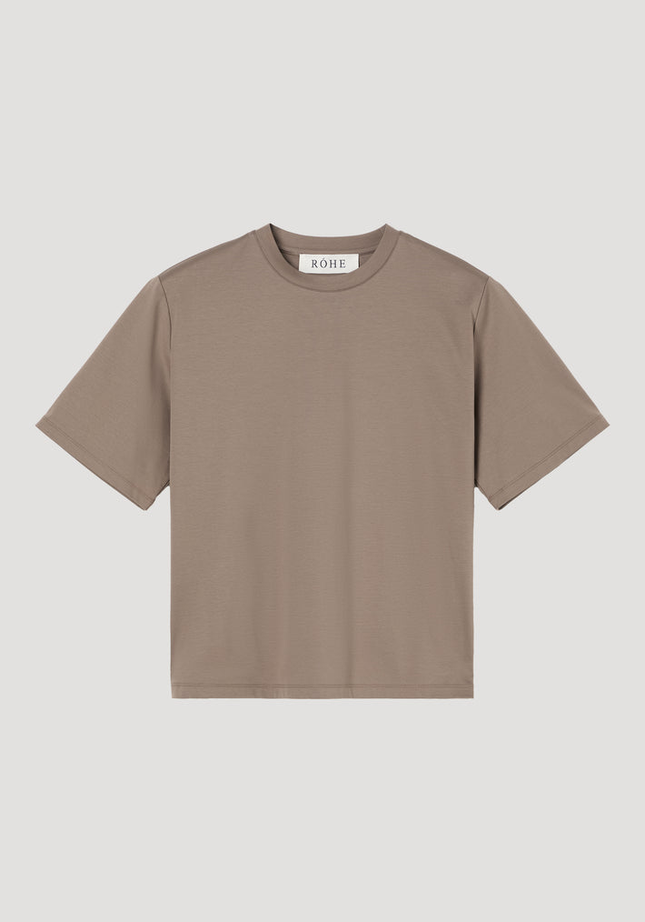 Oversized cotton silk t-shirt | taupe