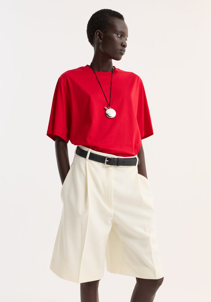 Oversized cotton silk t-shirt | red