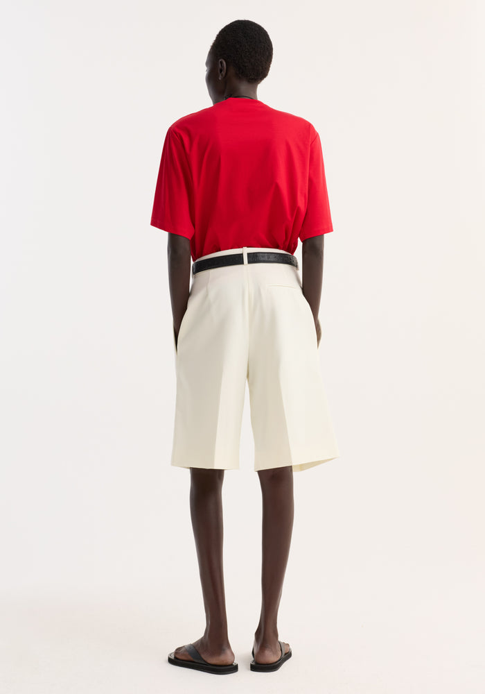 Oversized cotton silk t-shirt | red