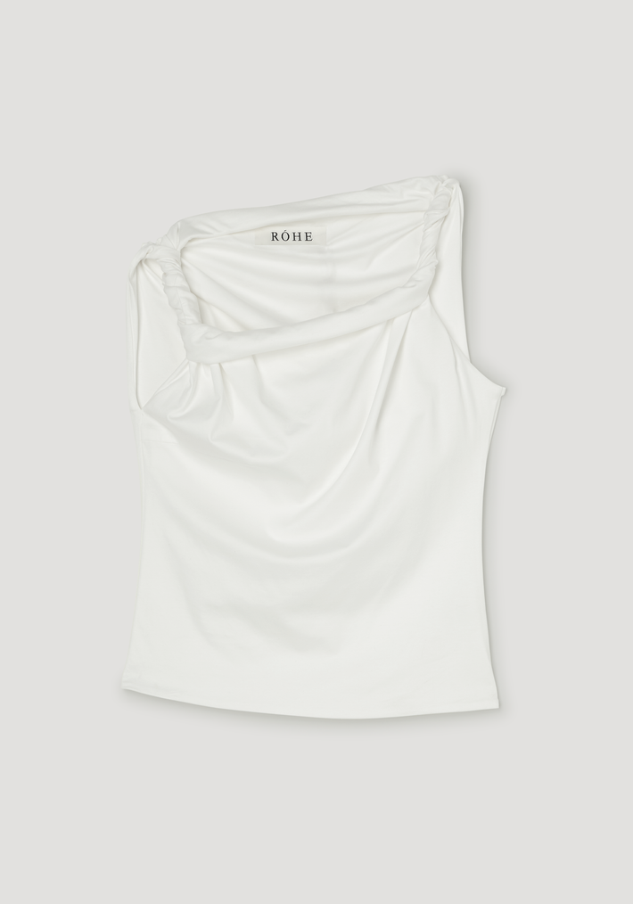 Sculptural cotton silk top | off white
