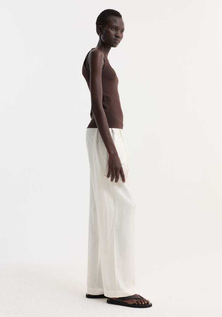 Bustier shaped knitted top | dark chocolate