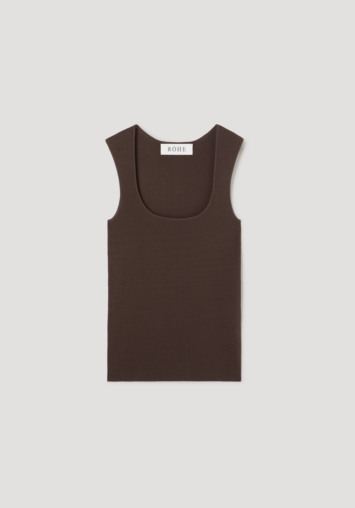 Bustier shaped knitted top | dark chocolate