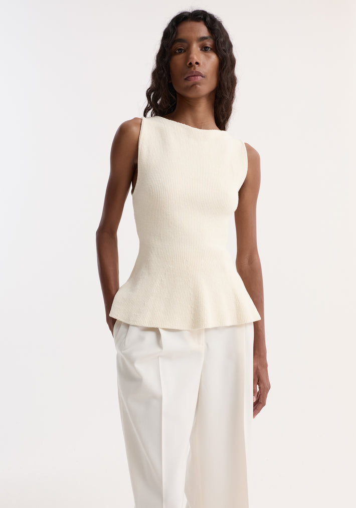 Sculptural knitted top | cream